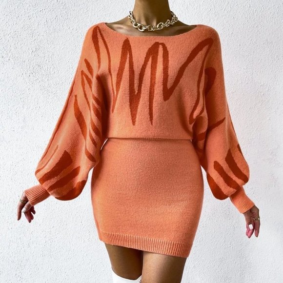 Orange Womens Batwing Sweater - Picture 4 of 4